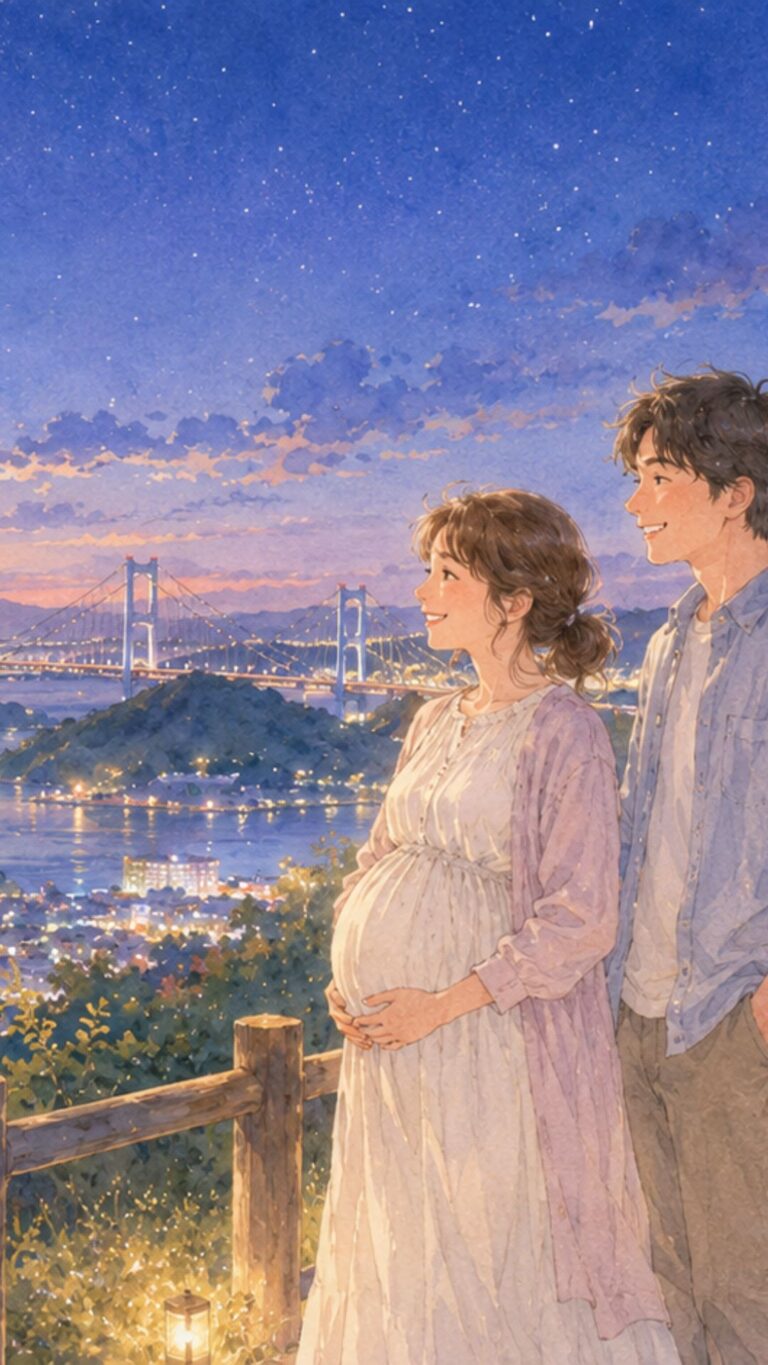 夜景を望む夫婦