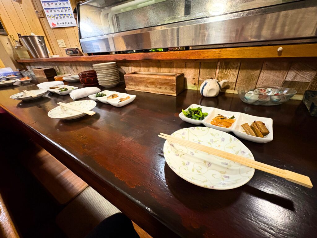 漁亭のカウンター席