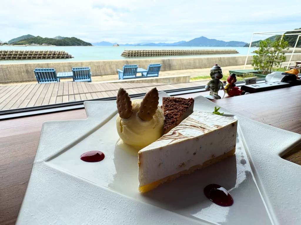 Cafe Shozanのケーキセットのアップ