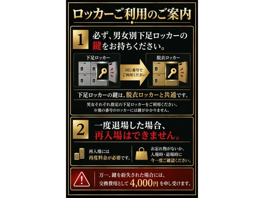 清正乃湯 ロッカー利用案内
